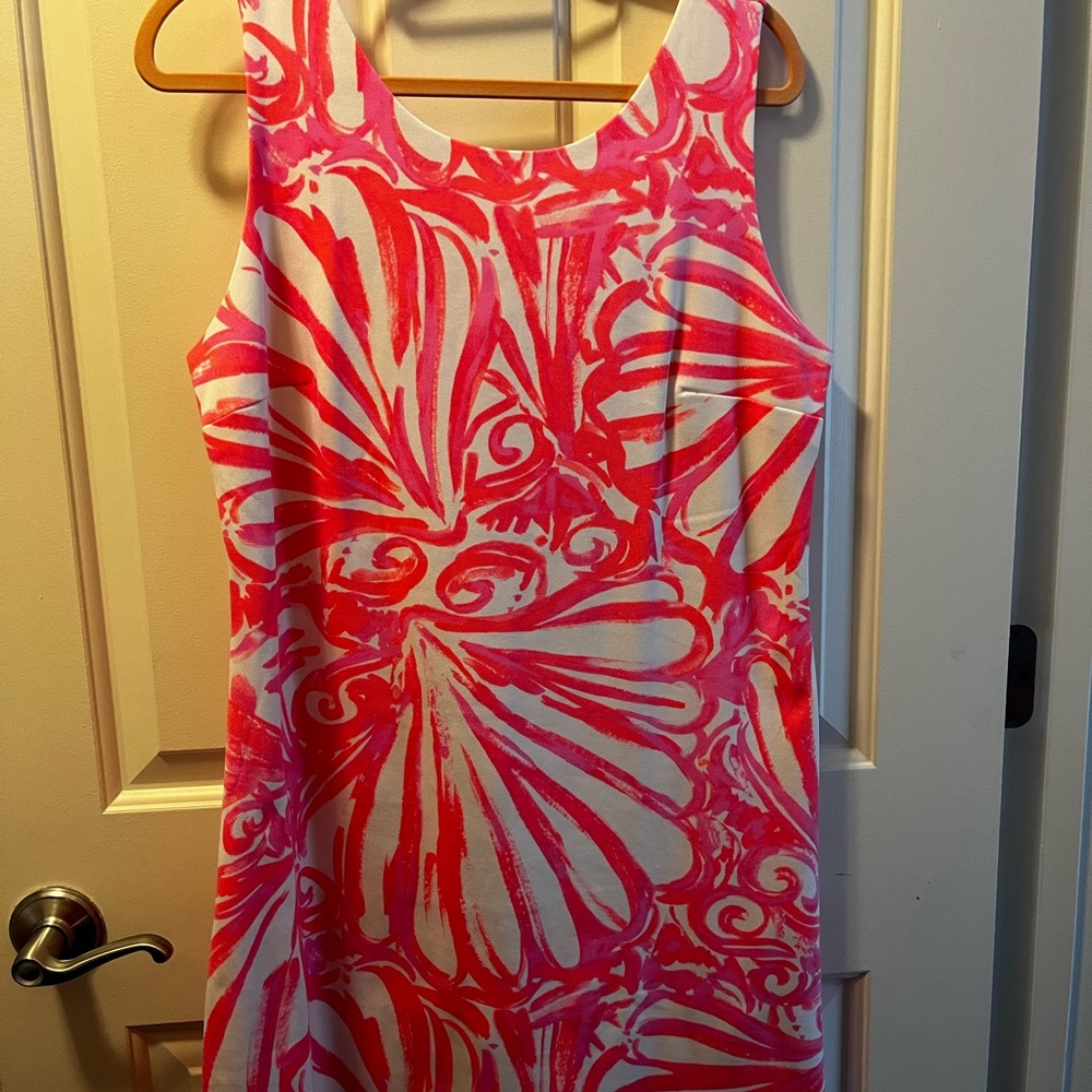 Vibrant Pink and White Sleeveless Dress